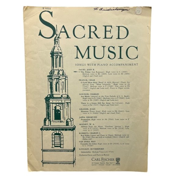 Sacred Music The Palms Les Rameaux Vintage Sheet Music Piano Voice 1914 - Picture 1 of 5